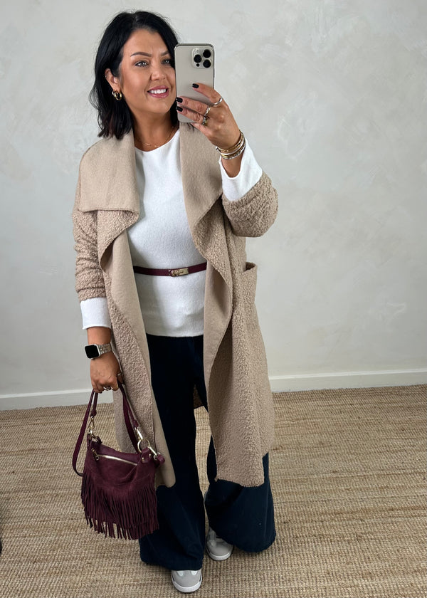 Kim throw on jacket - Beige-The Style Attic