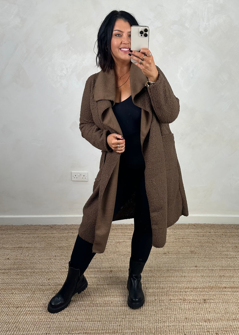 Kim throw on jacket - chocolate-The Style Attic