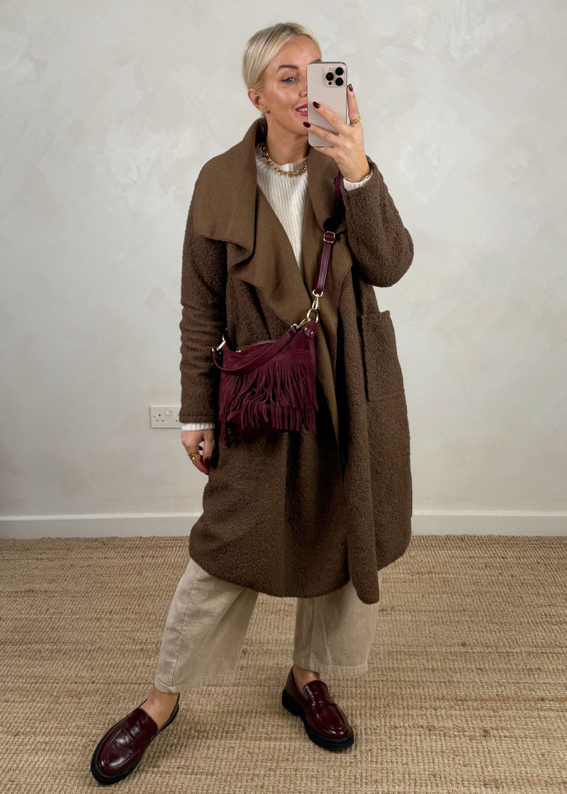 Kim throw on jacket - chocolate-The Style Attic