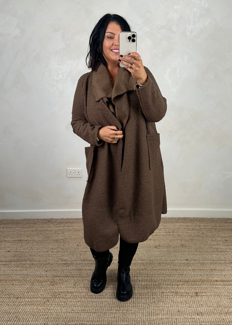 Kim throw on jacket - chocolate-The Style Attic