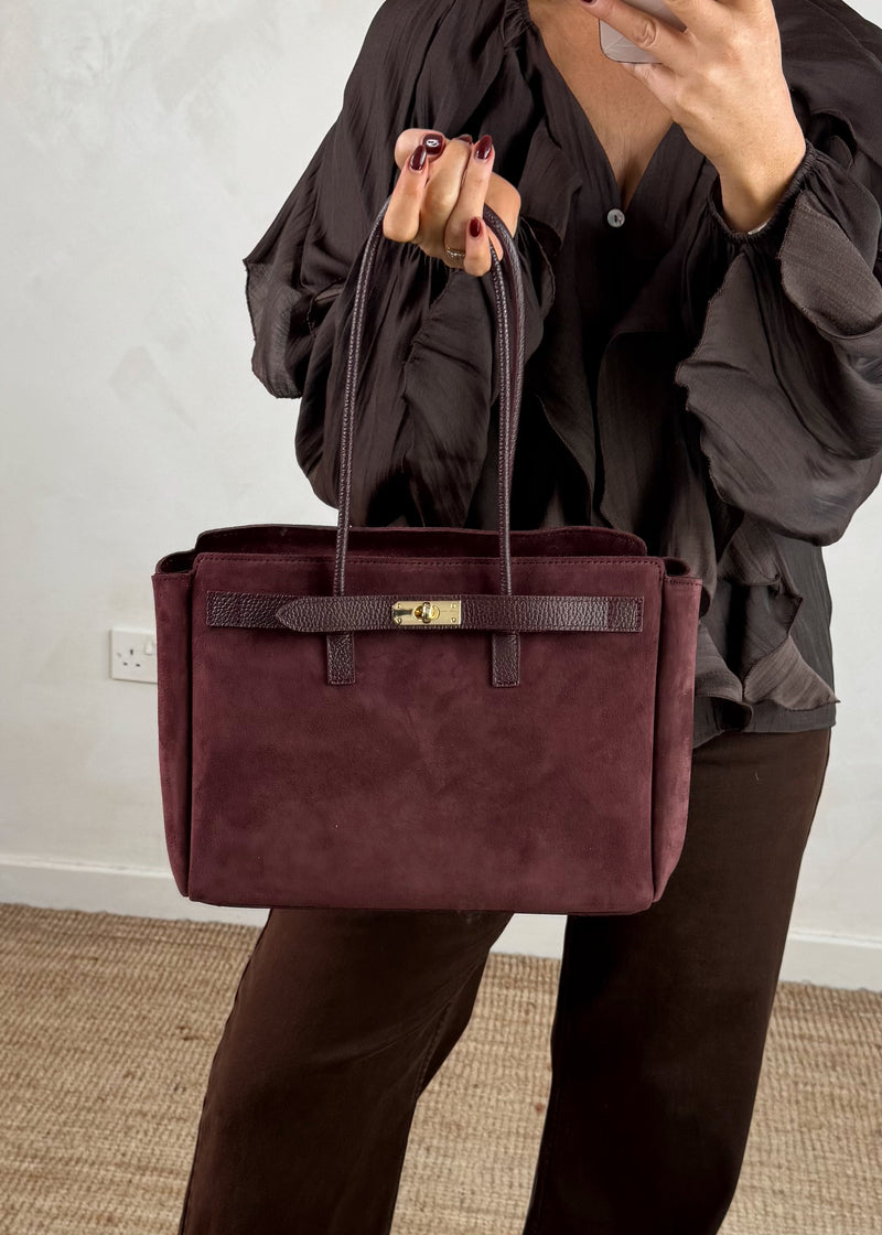 Kinga leather bag - merlot-The Style Attic