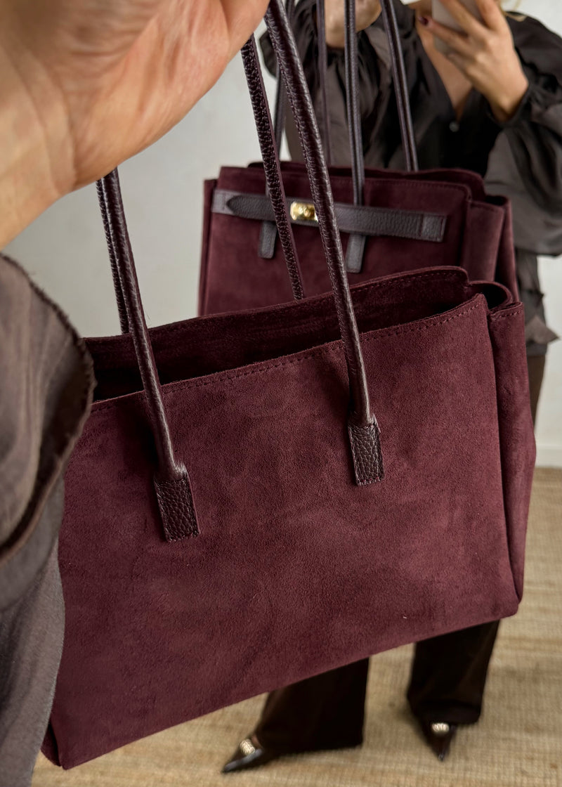 Kinga leather bag - merlot-The Style Attic