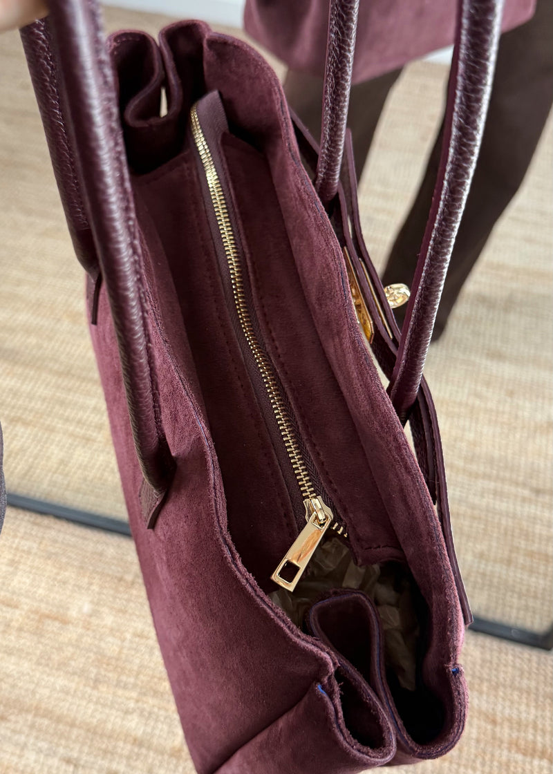 Kinga leather bag - merlot-The Style Attic