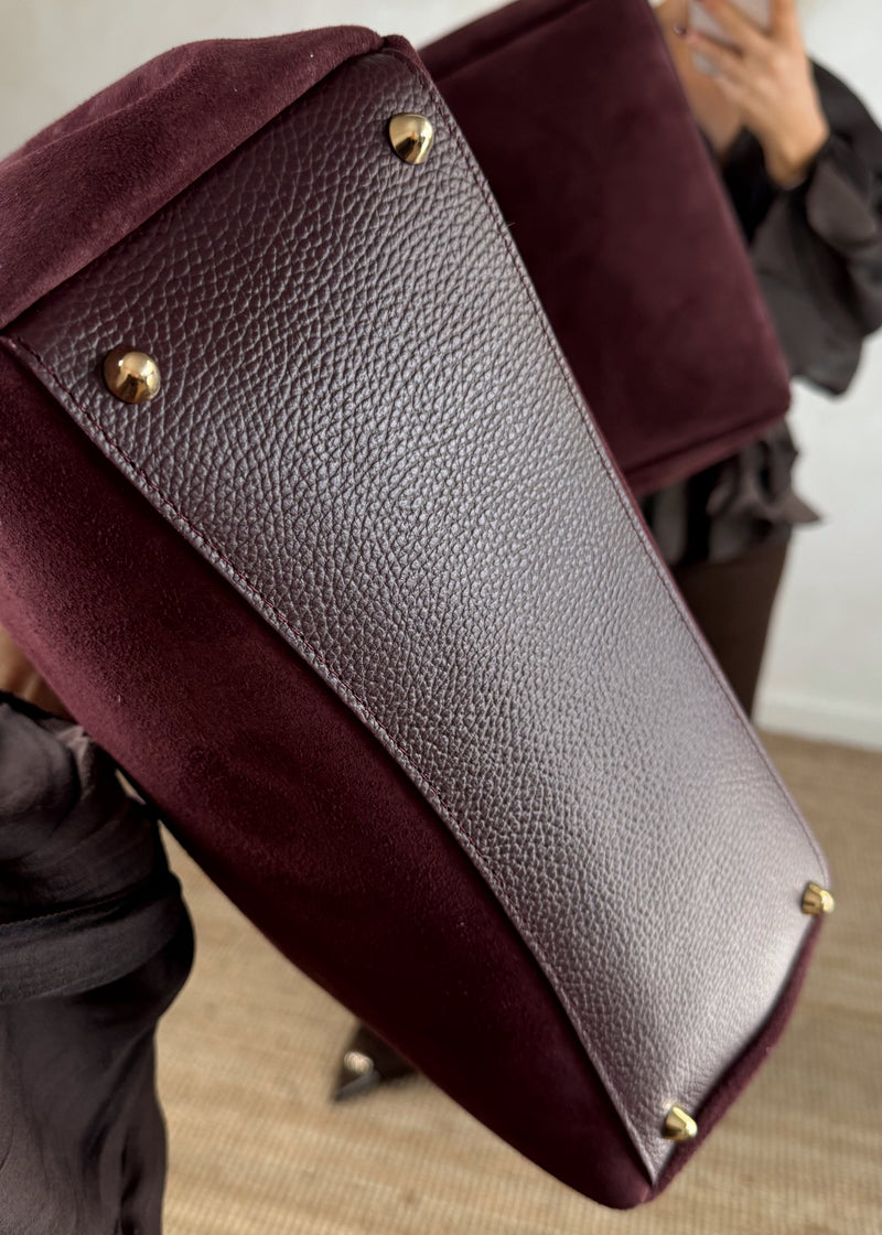 Kinga leather bag - merlot-The Style Attic