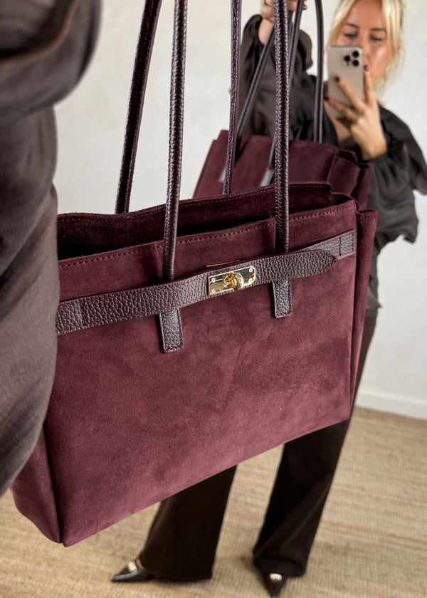Kinga leather bag - merlot-The Style Attic