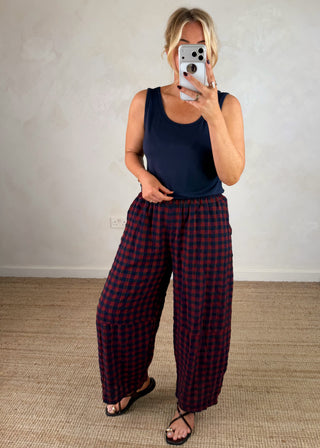 Kit checked barrel leg trouser - four-The Style Attic