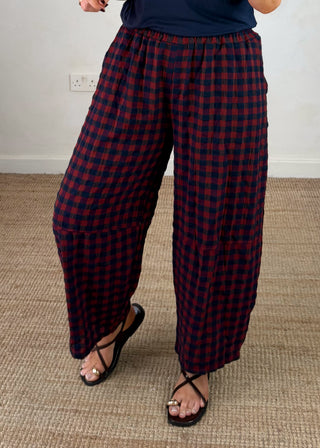 Kit checked barrel leg trouser - four-The Style Attic
