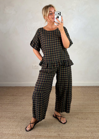 Kit checked barrel leg trouser - one-The Style Attic