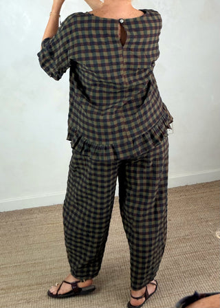 Kit checked barrel leg trouser - one-The Style Attic