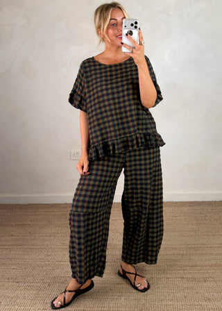 Kit checked barrel leg trouser - one-The Style Attic