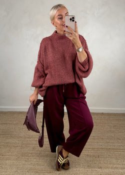 Kurt high neck grunge knit - autumn rose-The Style Attic