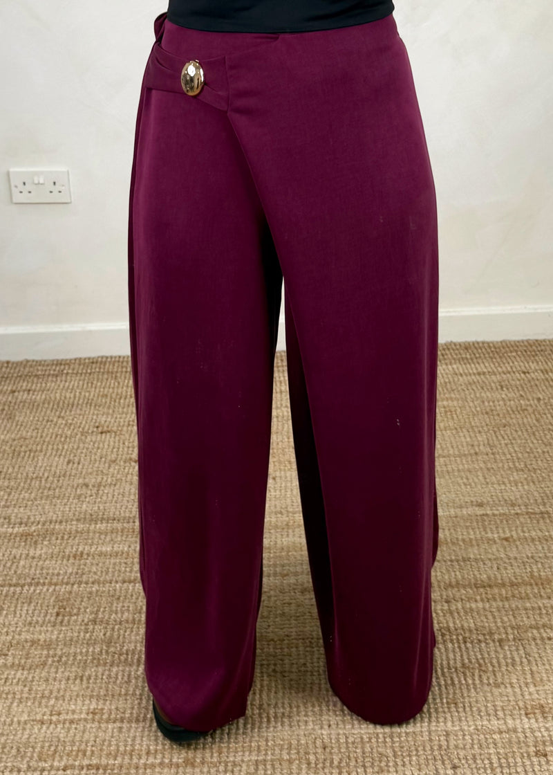 Kylie trouser - Merlot-The Style Attic