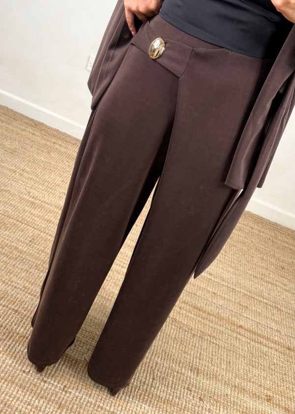 Kylie trouser - chocolate-The Style Attic