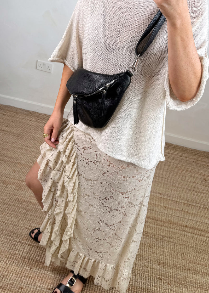 Lace maxi skirt - beige-The Style Attic