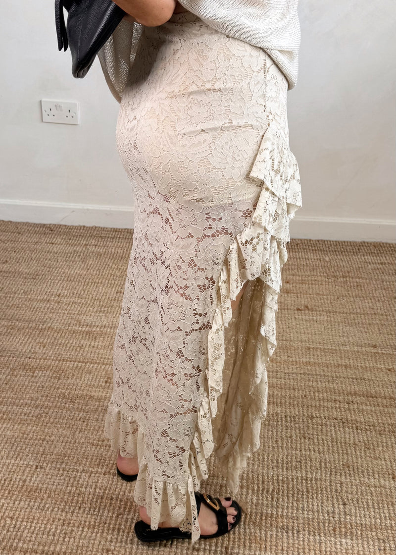 Lace maxi skirt - black-The Style Attic