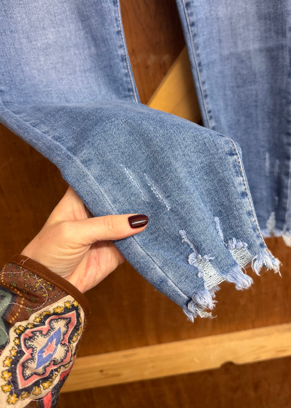 Laney frayed hem jeans (sizes 16-26)-The Style Attic