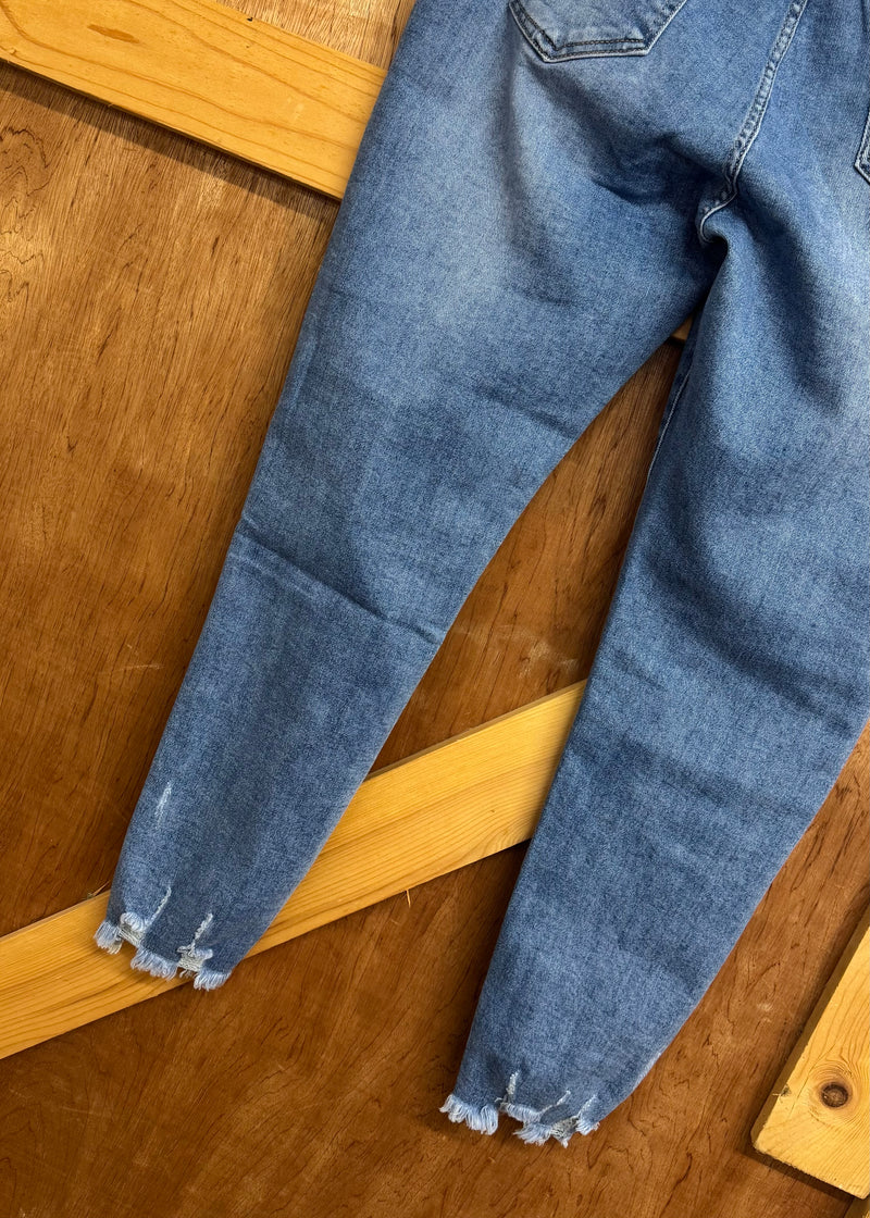 Laney frayed hem jeans (sizes 16-26)-The Style Attic