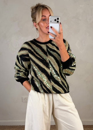 Lara zebra sequin knit-The Style Attic