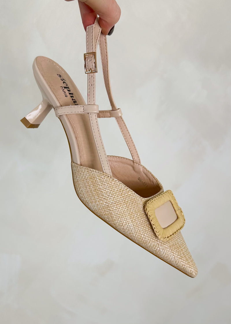 Lauren kitten heel - beige-The Style Attic