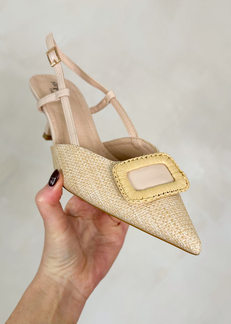 Lauren kitten heel - beige-The Style Attic