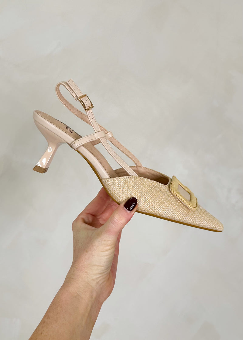 Lauren kitten heel - beige-The Style Attic