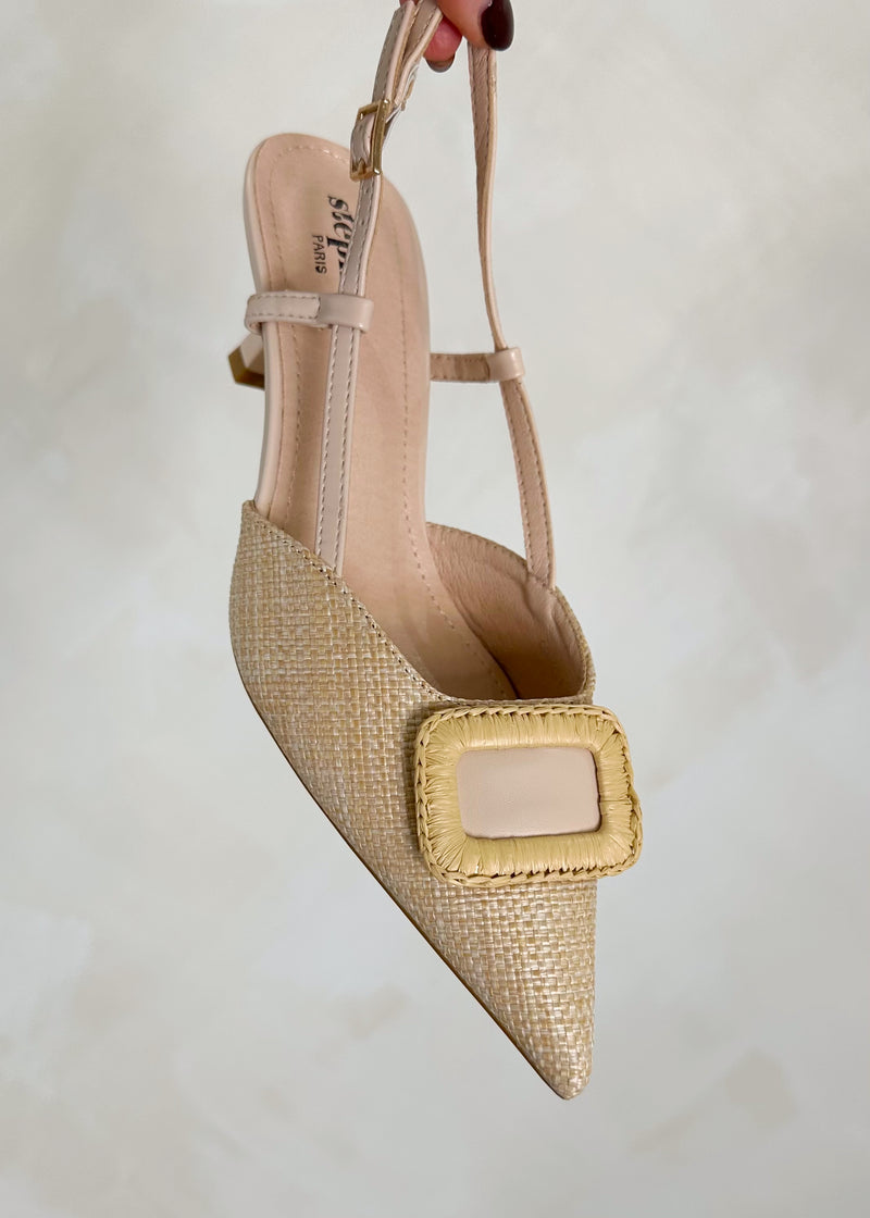 Lauren kitten heel - beige-The Style Attic