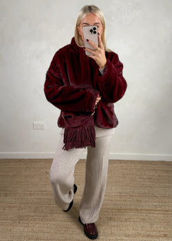 Lavish fur coat - Merlot-The Style Attic