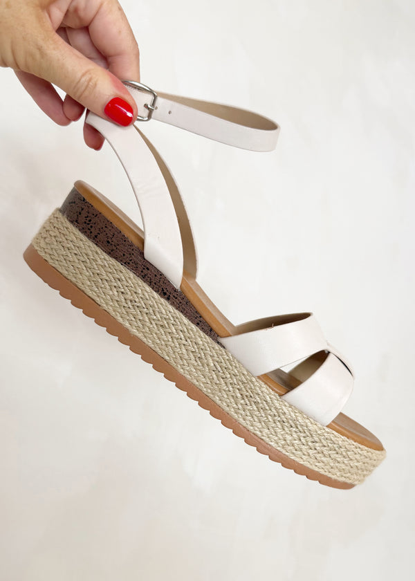 Leanna flatform sandal - beige-The Style Attic