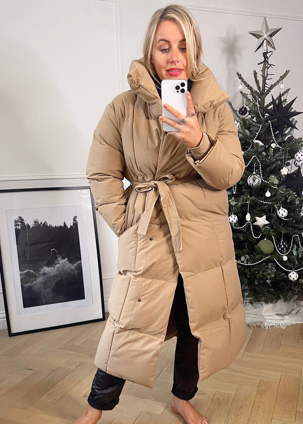 Leanne padded coat - Camel-The Style Attic