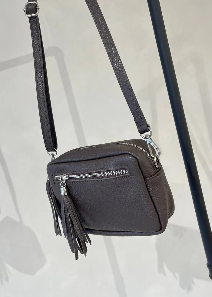 Leather Camera bag/purse duo - Dark Tan-The Style Attic