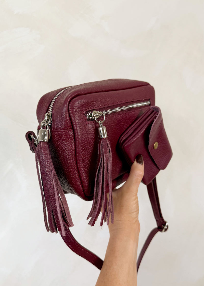 Leather Camera bag/purse duo - Merlot-The Style Attic