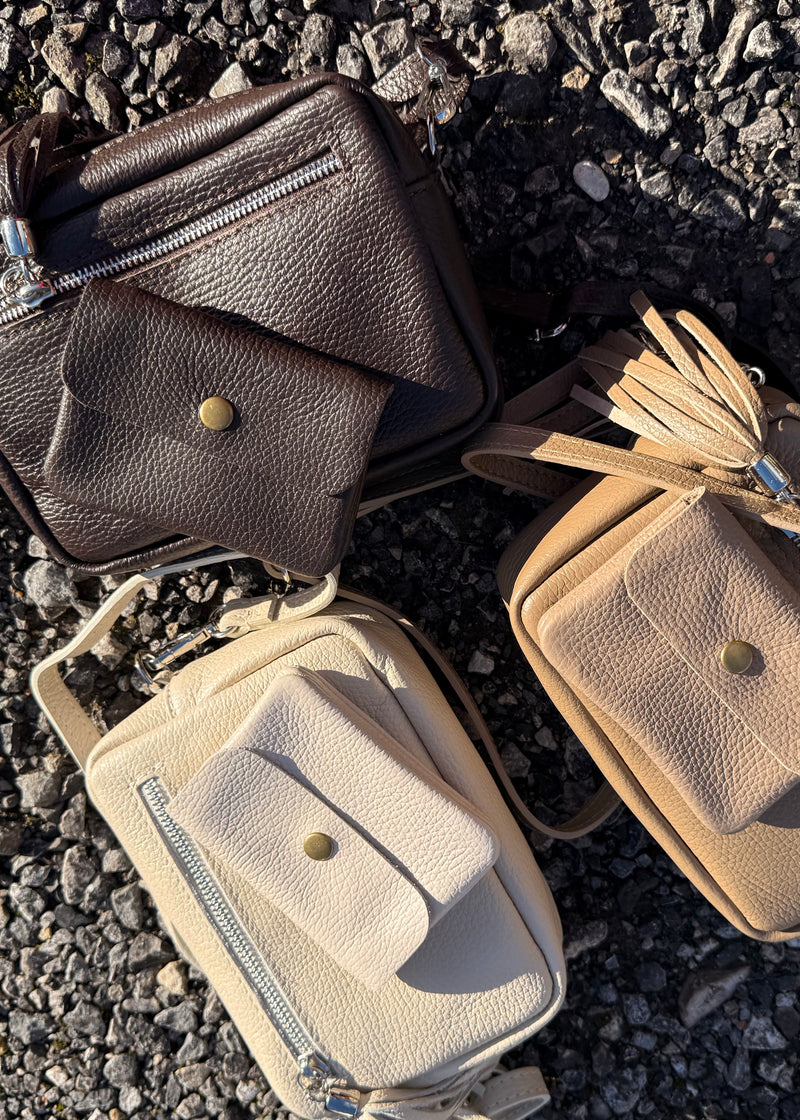 Leather Camera bag/purse duo - chocolate-The Style Attic
