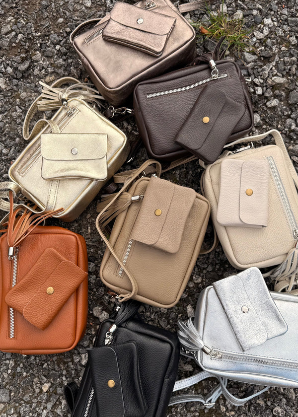 Leather Camera bag/purse duo - bronze-The Style Attic