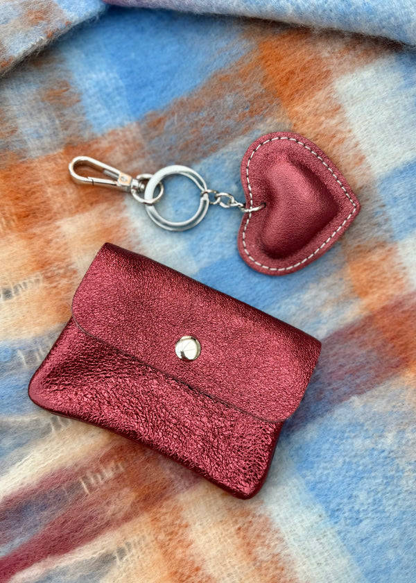 Leather gift duo - Merlot metallic-The Style Attic