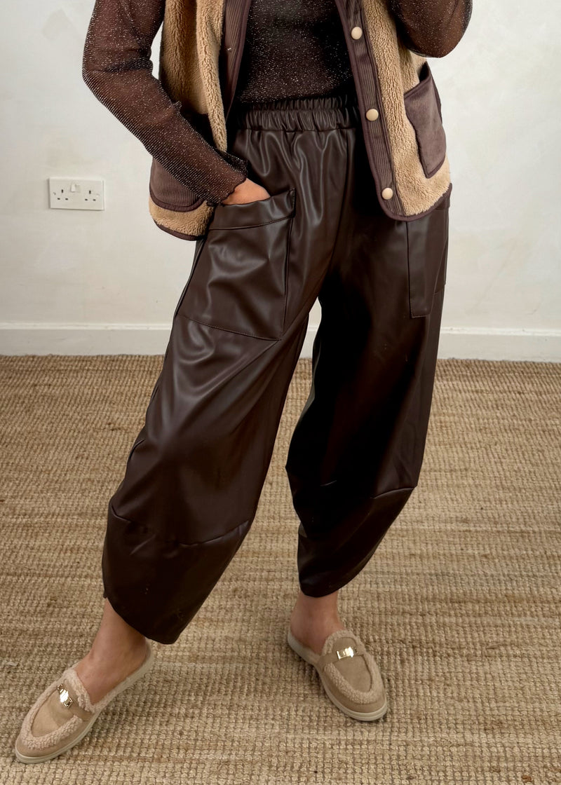Leather look Moda pants - black-The Style Attic