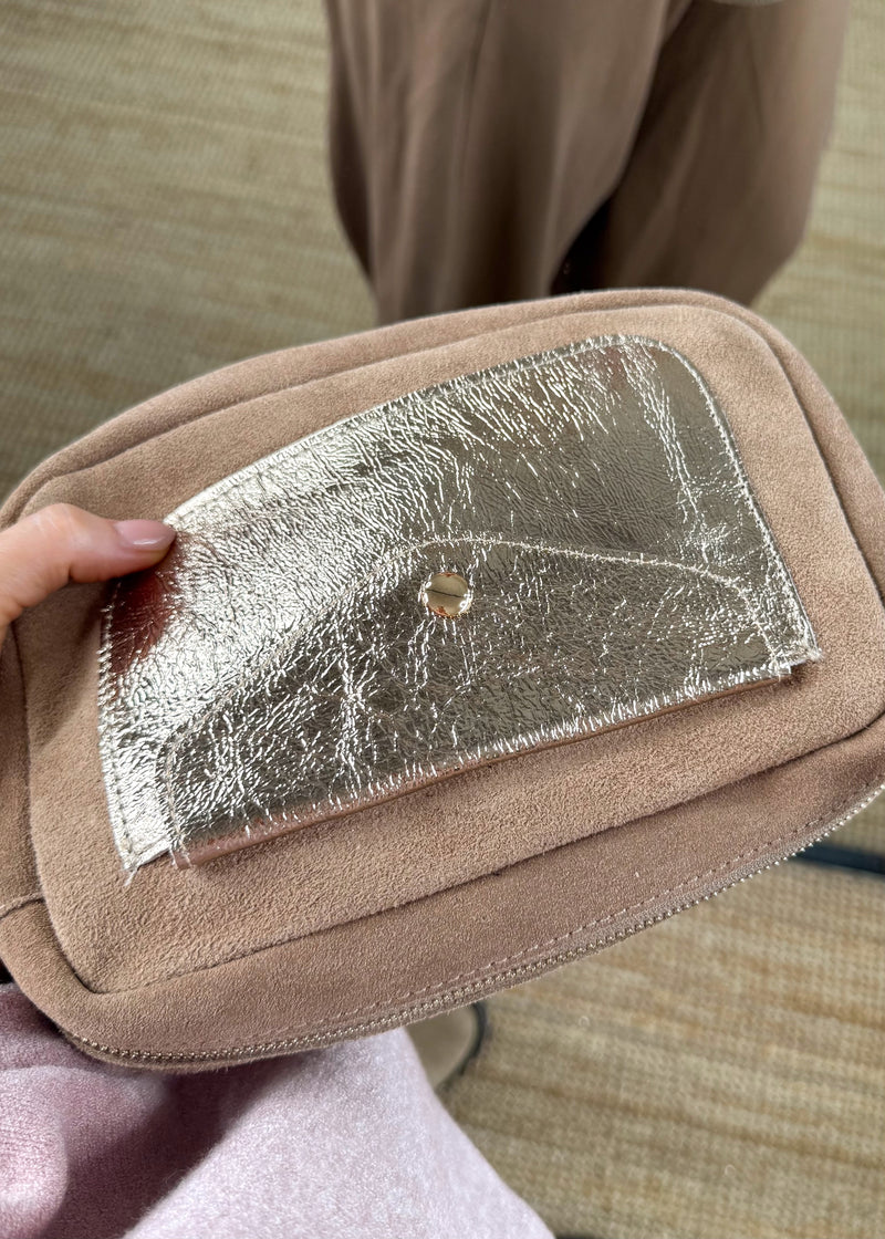 Leather pocket bag - mink-The Style Attic
