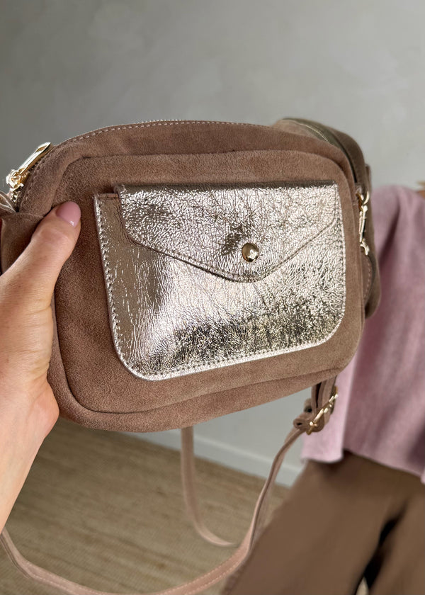Leather pocket bag - mink-The Style Attic