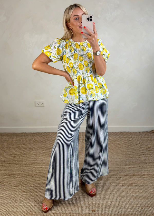 Lemonade shirred top-The Style Attic