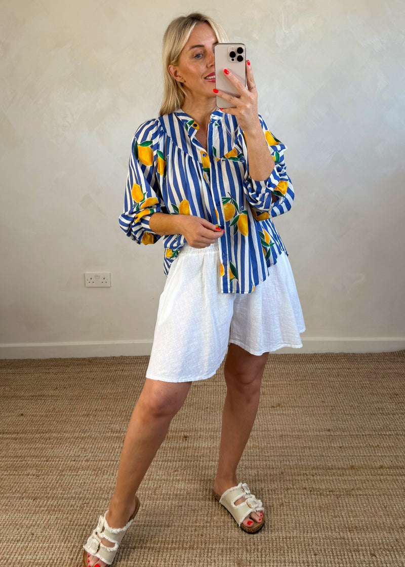 Lemons striped blouse-The Style Attic