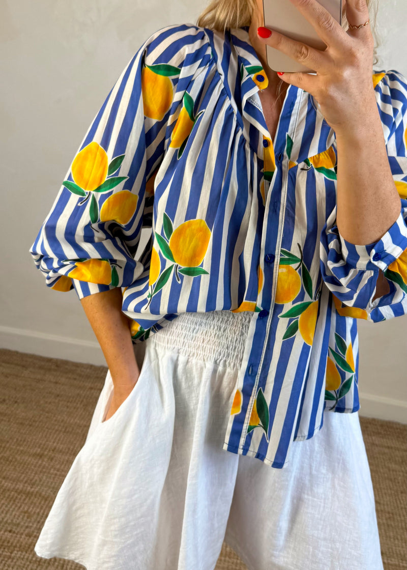 Lemons striped blouse-The Style Attic