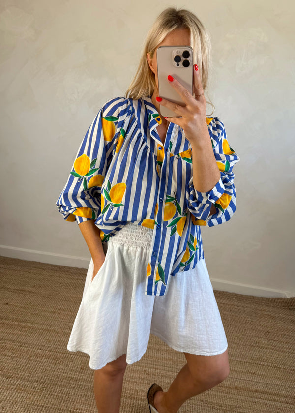 Lemons striped blouse-The Style Attic