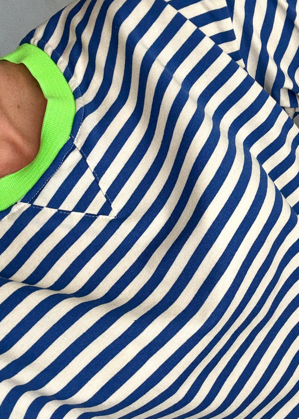 Leo striped sweater - cobalt/cream-The Style Attic