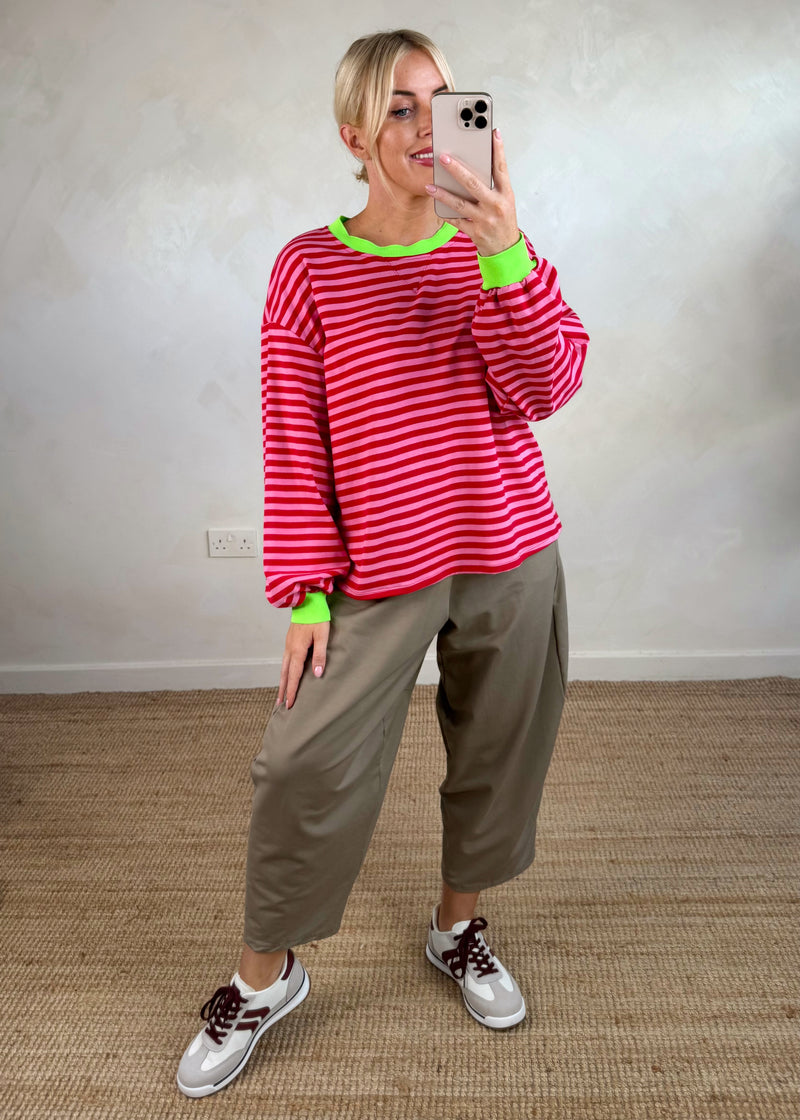 Leo striped sweater - red/pink-The Style Attic