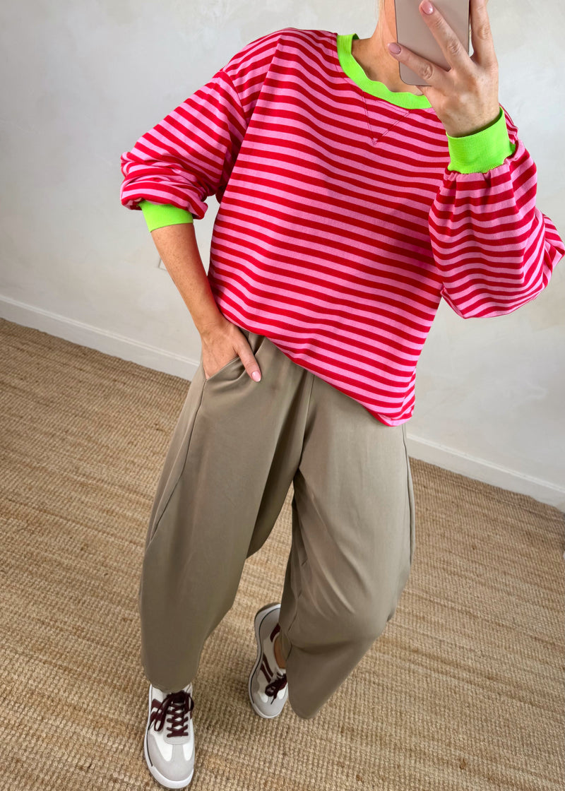 Leo striped sweater - red/pink-The Style Attic