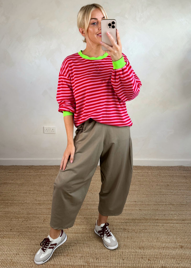 Leo striped sweater - red/pink-The Style Attic