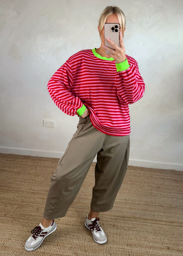 Leo striped sweater - red/pink-The Style Attic