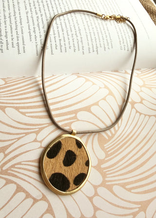 Leopard pendant necklace-The Style Attic