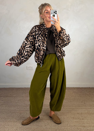 Leopard print bomber jacket-The Style Attic