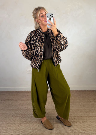 Leopard print bomber jacket-The Style Attic
