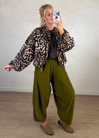Leopard print bomber jacket-The Style Attic